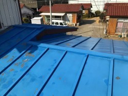屋根の塗装が剝がれた状態