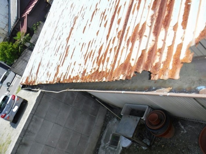 小屋の集水器上から見て