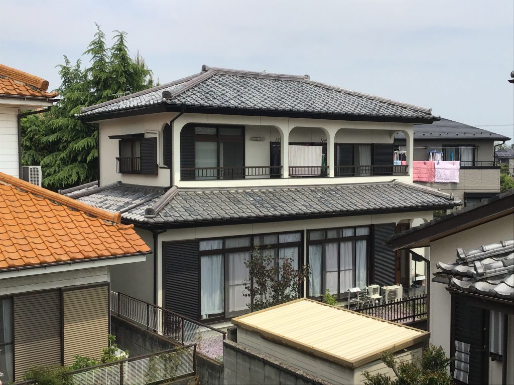 上方から見た瓦屋根