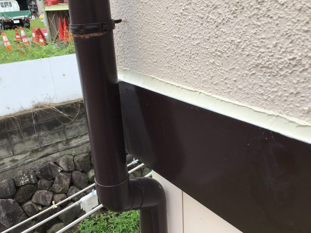 雨樋際の仕上がり
