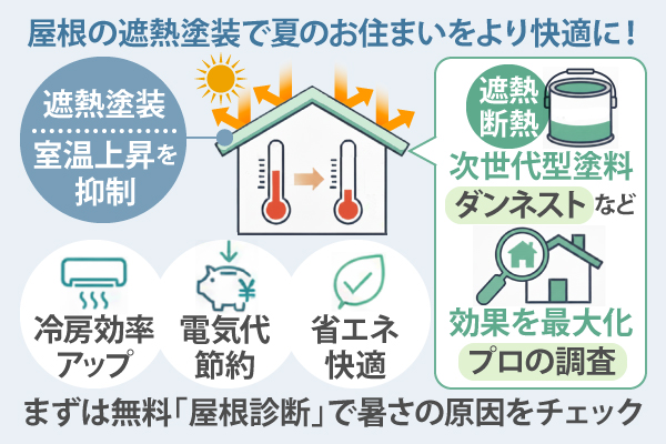 屋根の遮熱塗装で夏のお住まいをより快適に！まずは無料「屋根診断」で暑さの原因をチェック